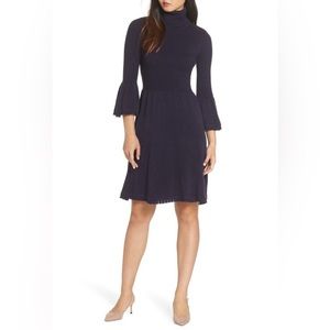 Eliza J Turtleneck Sweater Dress Navy Blue